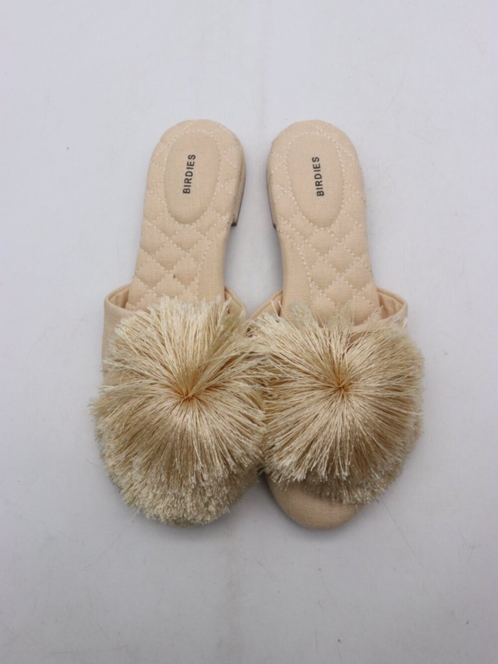 Birdies The Songbird Women's Size 6 Bellini Pom Pom Mules Flats Slippers Shoes